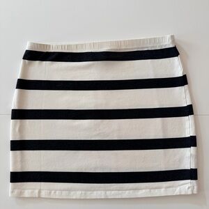 Divided Black and White Striped Mini Skirt Size 10